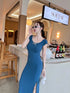 Broad Neck Body Fit Dress